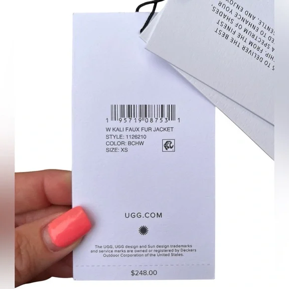 NEW With Tags- UGG KALI FAUX FUR JACKET - Picture 9 of 12